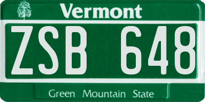 VT license plate ZSB648