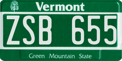 VT license plate ZSB655