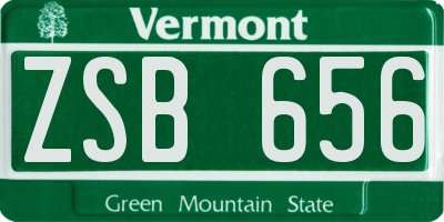 VT license plate ZSB656