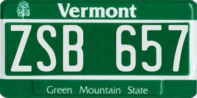 VT license plate ZSB657