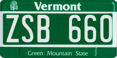 VT license plate ZSB660