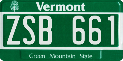 VT license plate ZSB661
