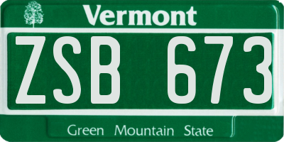 VT license plate ZSB673