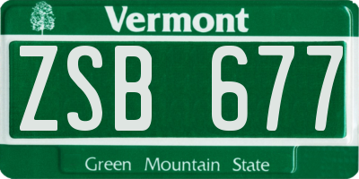 VT license plate ZSB677
