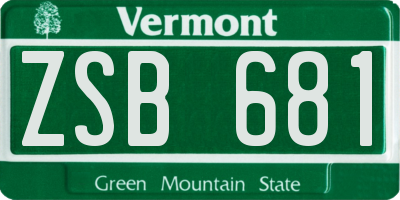 VT license plate ZSB681