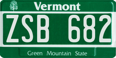 VT license plate ZSB682