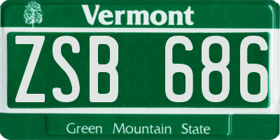 VT license plate ZSB686
