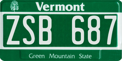 VT license plate ZSB687