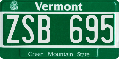 VT license plate ZSB695