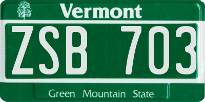 VT license plate ZSB703