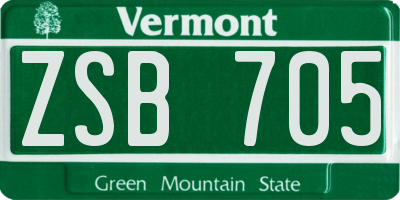 VT license plate ZSB705