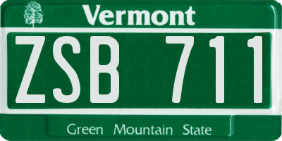 VT license plate ZSB711