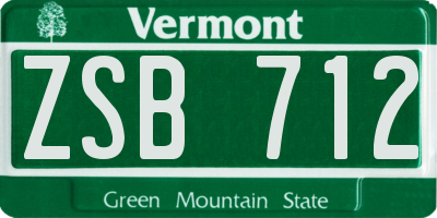 VT license plate ZSB712