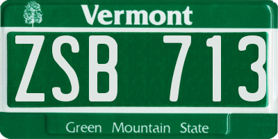 VT license plate ZSB713