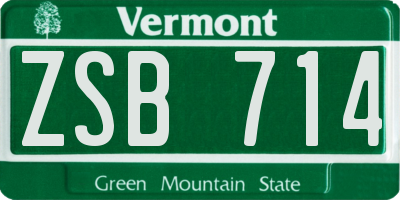 VT license plate ZSB714