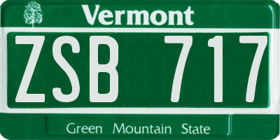 VT license plate ZSB717