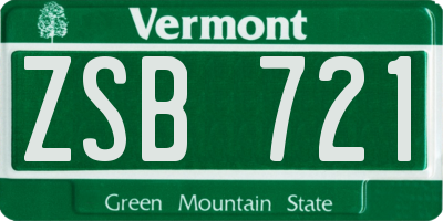 VT license plate ZSB721