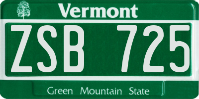 VT license plate ZSB725