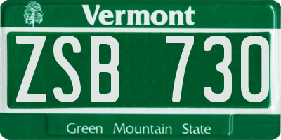 VT license plate ZSB730