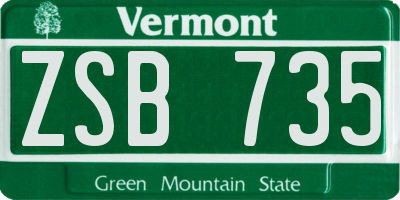 VT license plate ZSB735