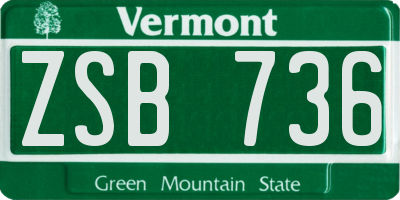 VT license plate ZSB736