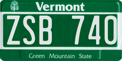 VT license plate ZSB740