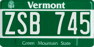 VT license plate ZSB745
