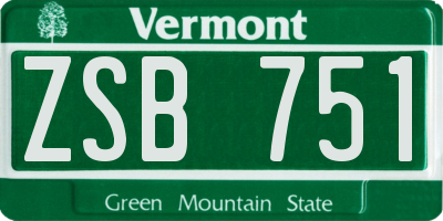 VT license plate ZSB751