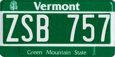 VT license plate ZSB757