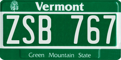 VT license plate ZSB767