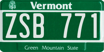 VT license plate ZSB771