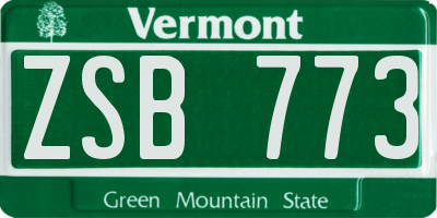 VT license plate ZSB773