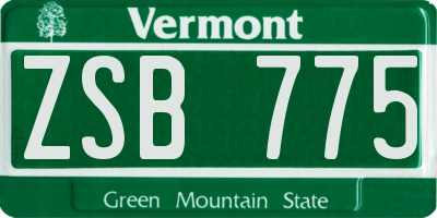 VT license plate ZSB775
