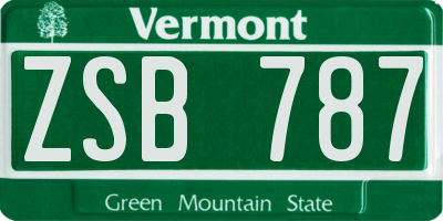 VT license plate ZSB787