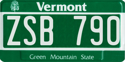 VT license plate ZSB790