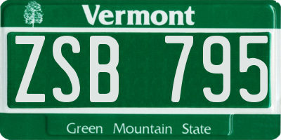 VT license plate ZSB795