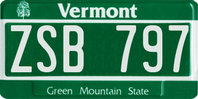VT license plate ZSB797