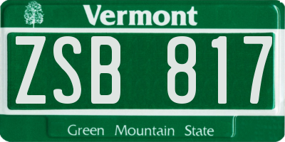 VT license plate ZSB817