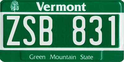 VT license plate ZSB831