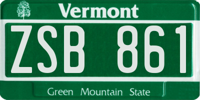 VT license plate ZSB861