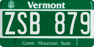 VT license plate ZSB879