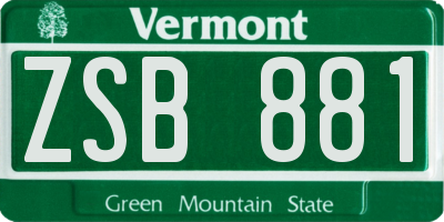 VT license plate ZSB881