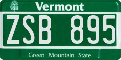 VT license plate ZSB895