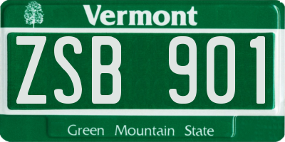 VT license plate ZSB901