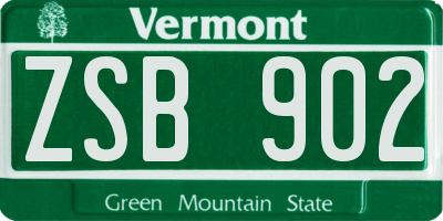 VT license plate ZSB902