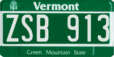 VT license plate ZSB913