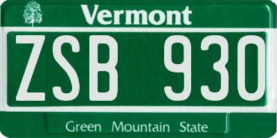 VT license plate ZSB930