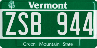 VT license plate ZSB944