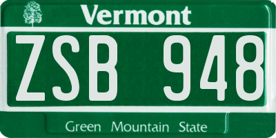 VT license plate ZSB948