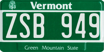 VT license plate ZSB949